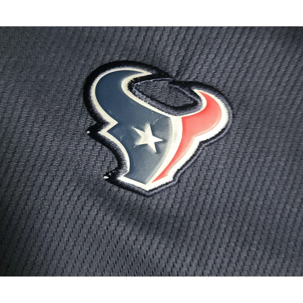 Nike Polo Shirt Mens L Blue Houston Texans NFL Dri-FIT Short Sleeve Performance